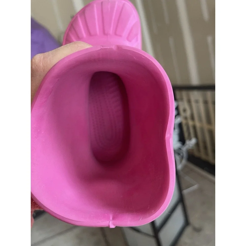 Crocs Kids Pink Handle It Rain Boots Waterproof Pull On Shoes‎ Size J1